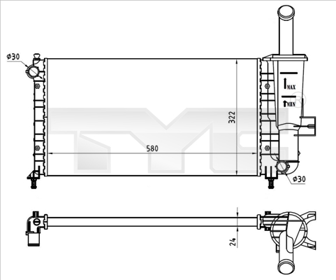 TYC 709-0026-R Radiator,...
