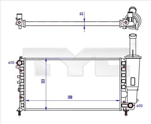 TYC 709-0027-R Radiator,...