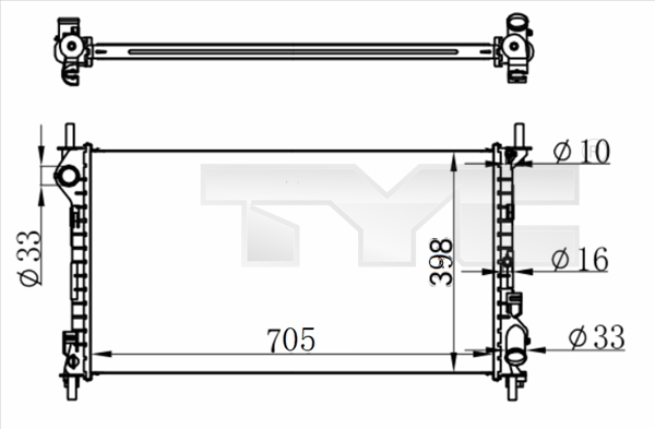 TYC 710-0068-R Radiator,...