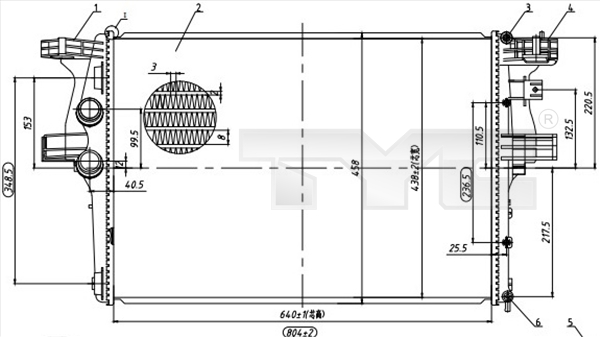 TYC 715-0005 Radiator,...