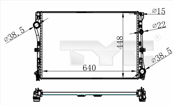 TYC 721-0021 Radiator,...