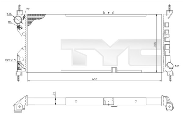 TYC 725-0019-R Radiator,...