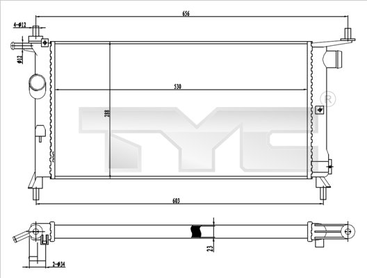 TYC 725-0020 Radiator,...