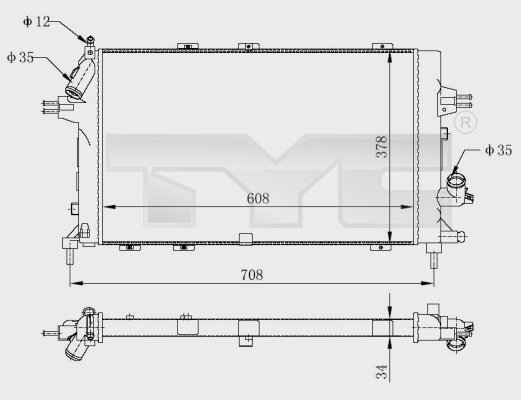 TYC 725-0028-R Radiator,...