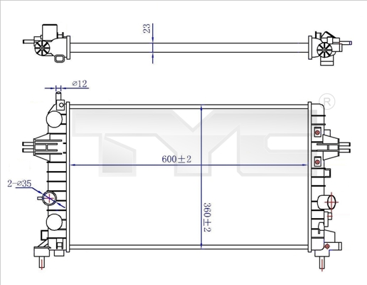 TYC 725-0036-R Radiator,...