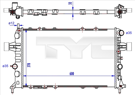 TYC 725-0041-R Radiator,...