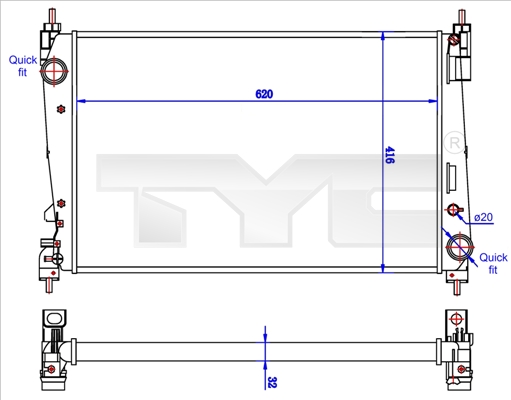 TYC 725-0042-R Radiator,...