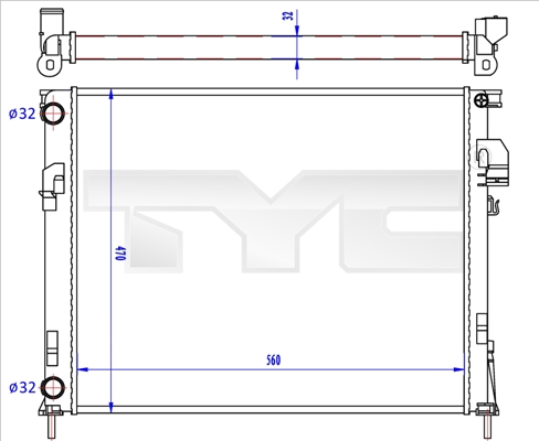 TYC 725-0043-R Radiator, engine cooling