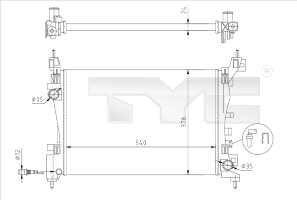 TYC 725-0044-R Radiator,...