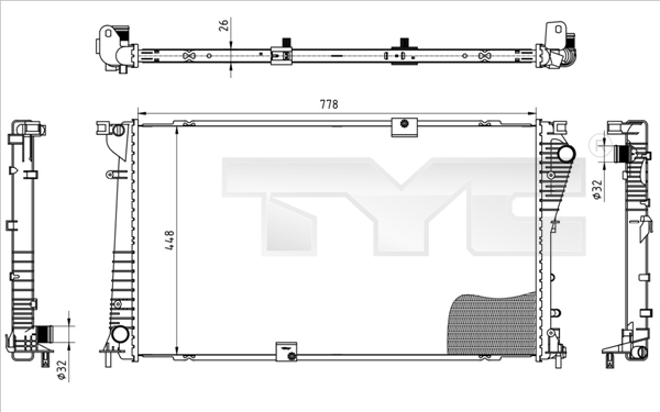 TYC 725-0045 Radiator,...
