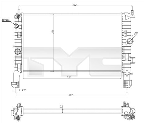 TYC 725-0048-R Radiator,...