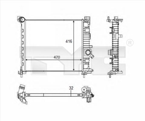 TYC 725-0050-R Radiator,...