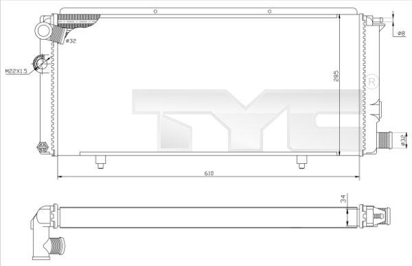 TYC 726-0014-R Radiator,...