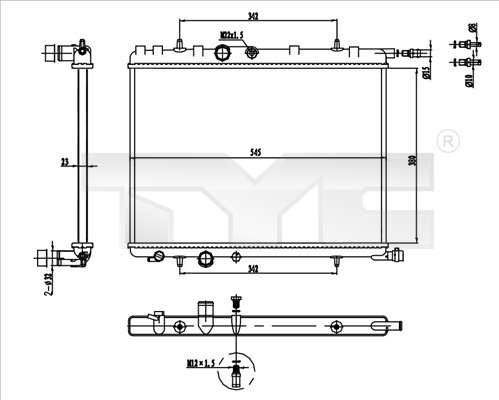 TYC 726-0016-R Radiator,...