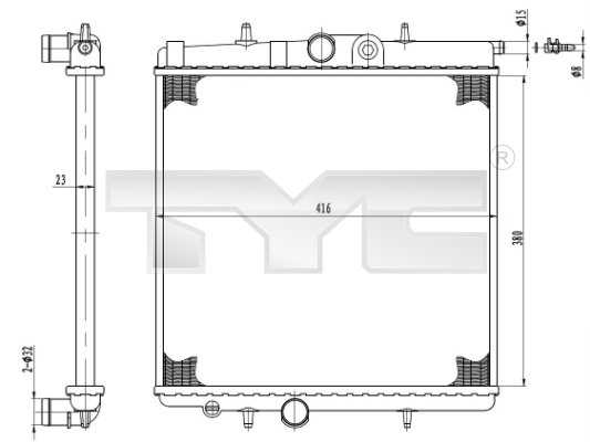 TYC 726-0017-R Radiator,...