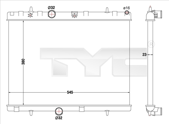 TYC 726-0019-R Radiator,...