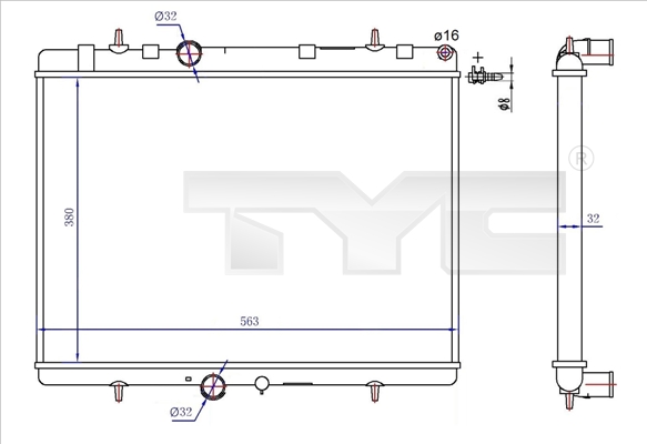 TYC 726-0020-R Radiator,...