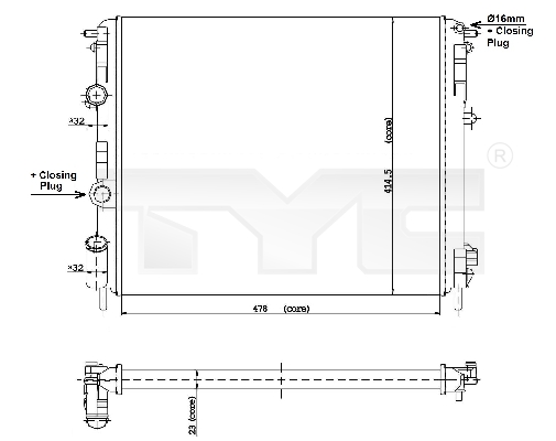 TYC 728-0010 Radiator,...