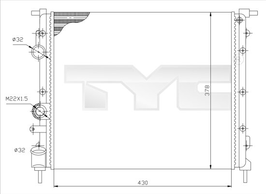 TYC 728-0026 Radiator,...