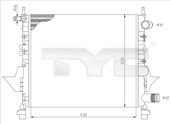 TYC 728-0041 Radiator,...