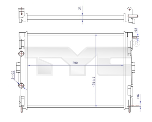 TYC 728-0059-R Radiator, engine cooling
