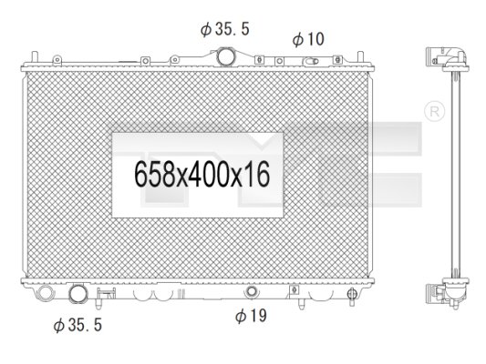 TYC 738-1002 Kühler, Motorkühlung