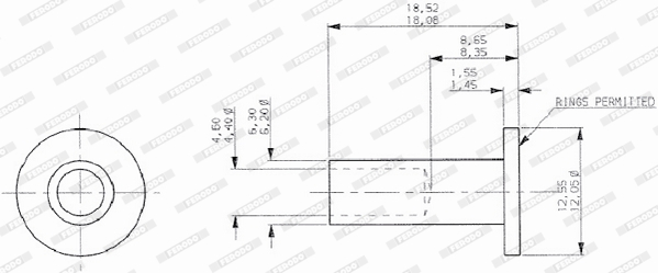 FERODO 93282 Federal-Mogul Rivet, drum brake lining