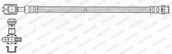 FERODO FHY2547 Ελαστικός σωλήνας φρένων for AUDI SEAT