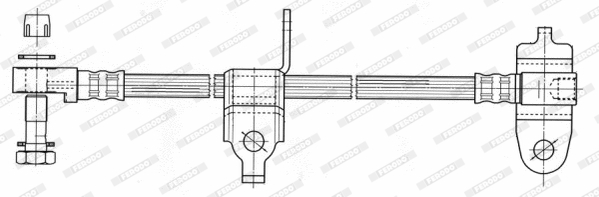 FERODO FHY2566 Ελαστικός σωλήνας φρένων for FORD