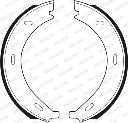 FERODO FSB536 PREMIER Brake Shoe Set, parking brake for MERCEDES-BENZ
