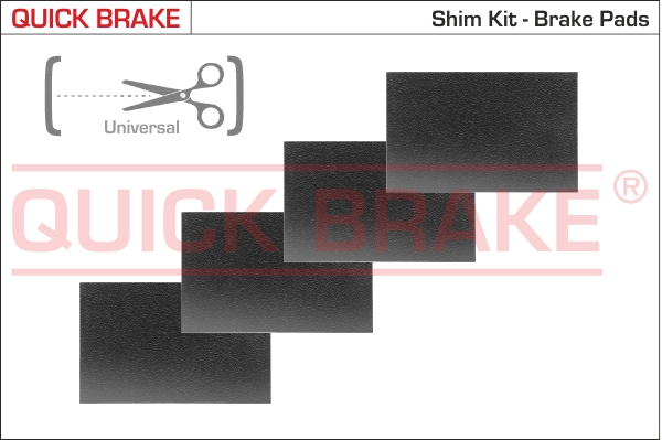 QUICK BRAKE W1299 Sfoglia anticigolío, Pastiglia freno, (Piastra posteriore)