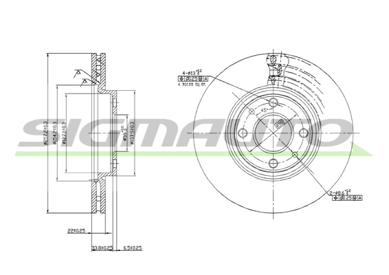 SIGMAUTO DBA762V Discofreno