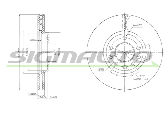 SIGMAUTO DBB191V Discofreno