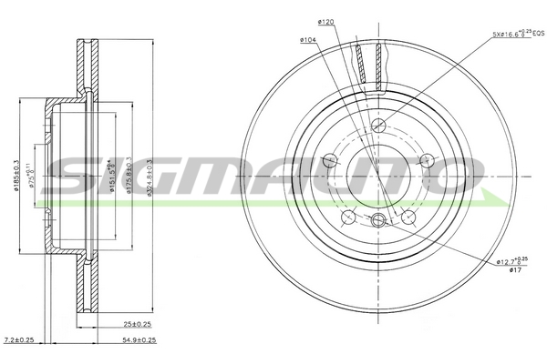 SIGMAUTO DBB271V Discofreno