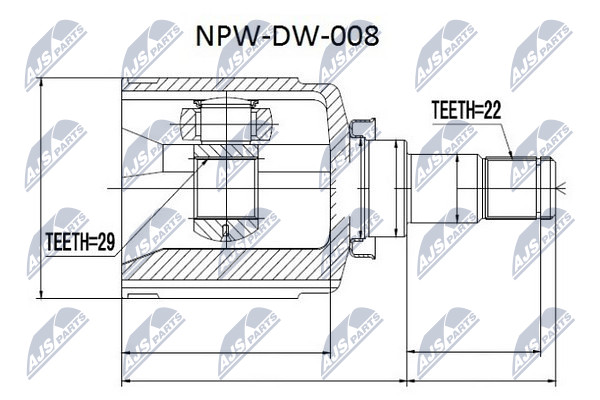 NTY NPW-DW-008 Sada kloubů,...