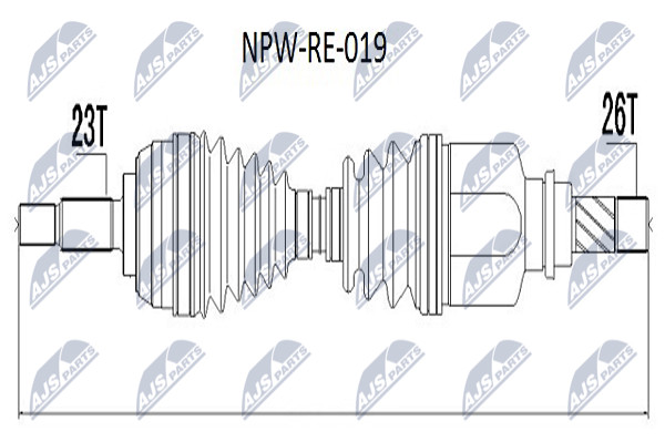 NTY NPW-RE-019 Hnací hřídel