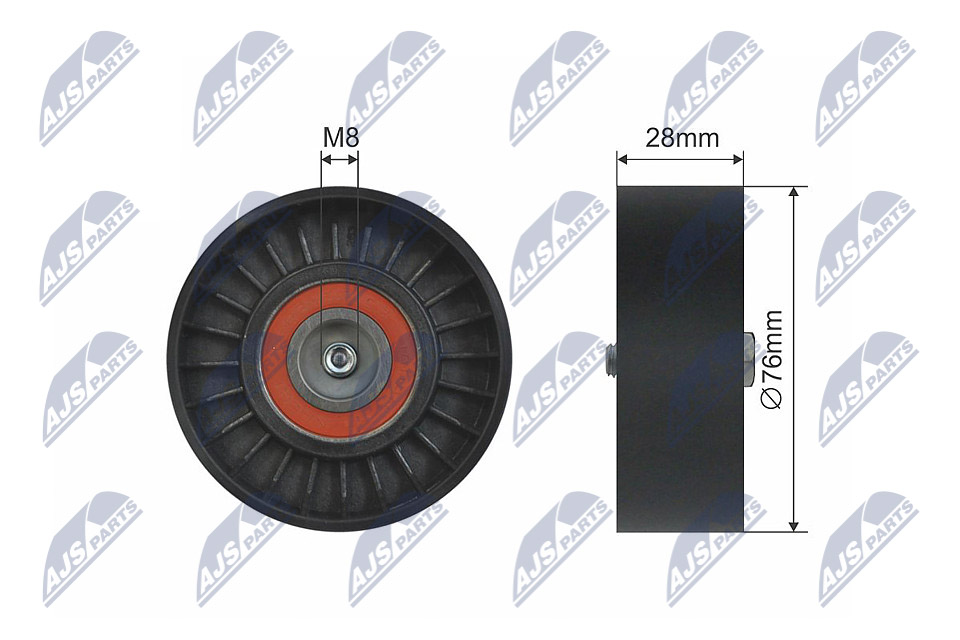 NTY RNK-AU-009 Spannrolle, Keilrippenriemen