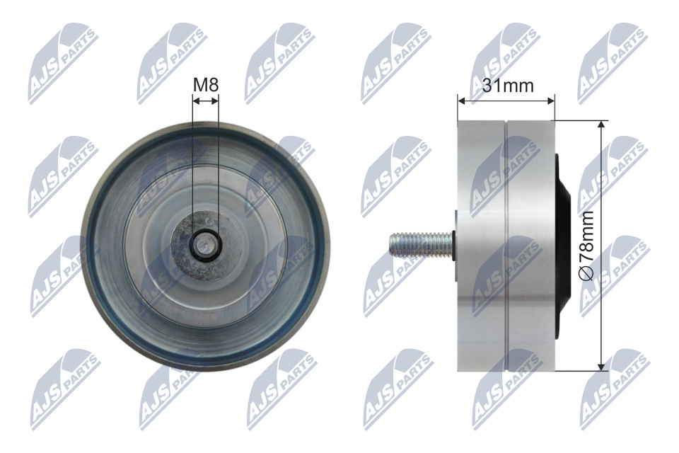 NTY RNK-AU-082 Umlenk-/Führungsrolle, Keilrippenriemen