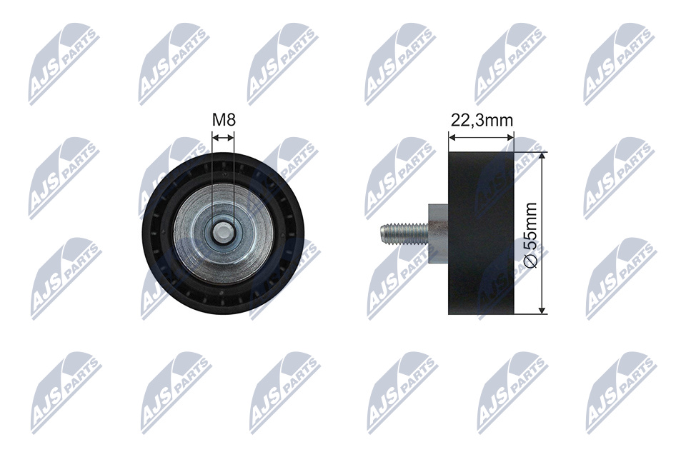 NTY RNK-BM-067 Deflection/Guide Pulley, V-ribbed belt