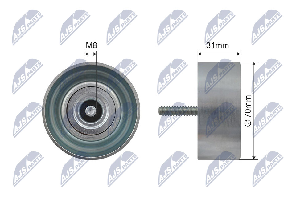 NTY RNK-DW-005 Umlenk-/Führungsrolle, Keilrippenriemen
