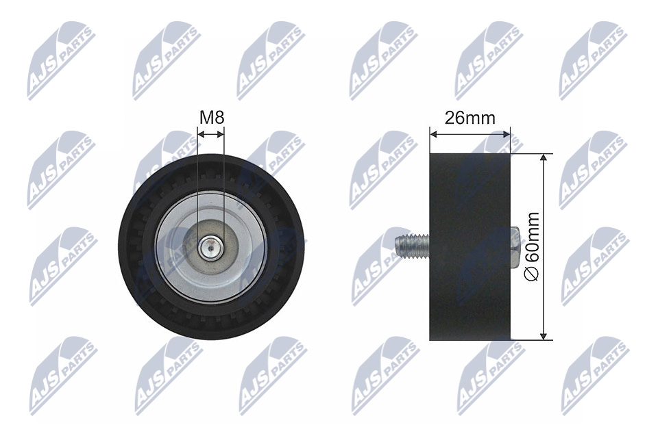 NTY RNK-LR-009 Umlenk-/Führungsrolle, Keilrippenriemen