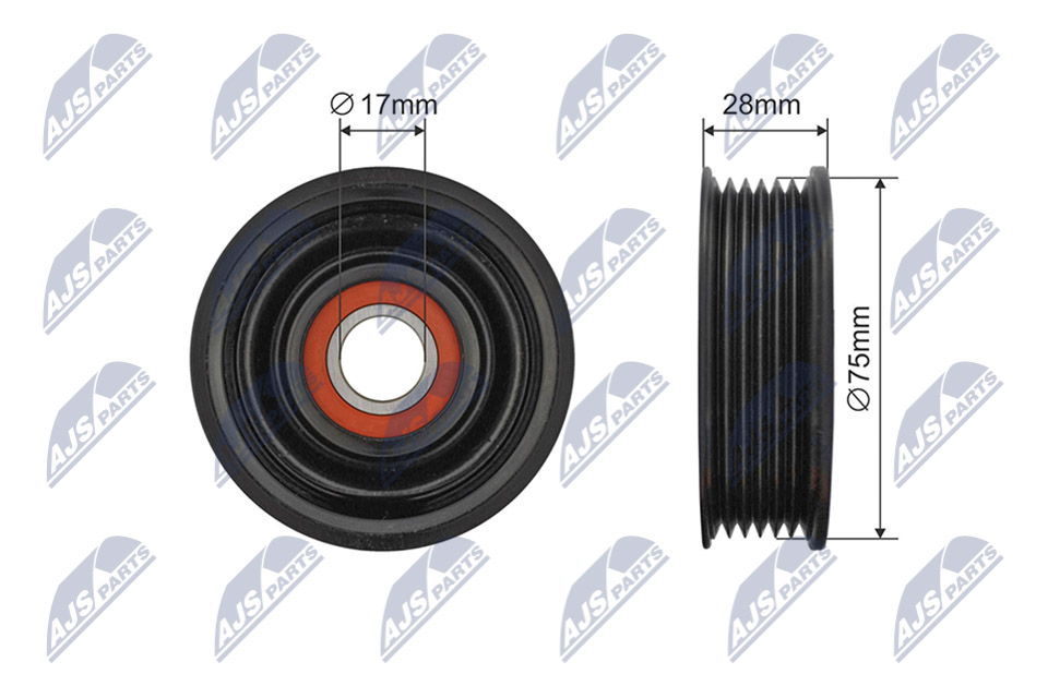 NTY RNK-MZ-017 Spannrolle, Keilrippenriemen