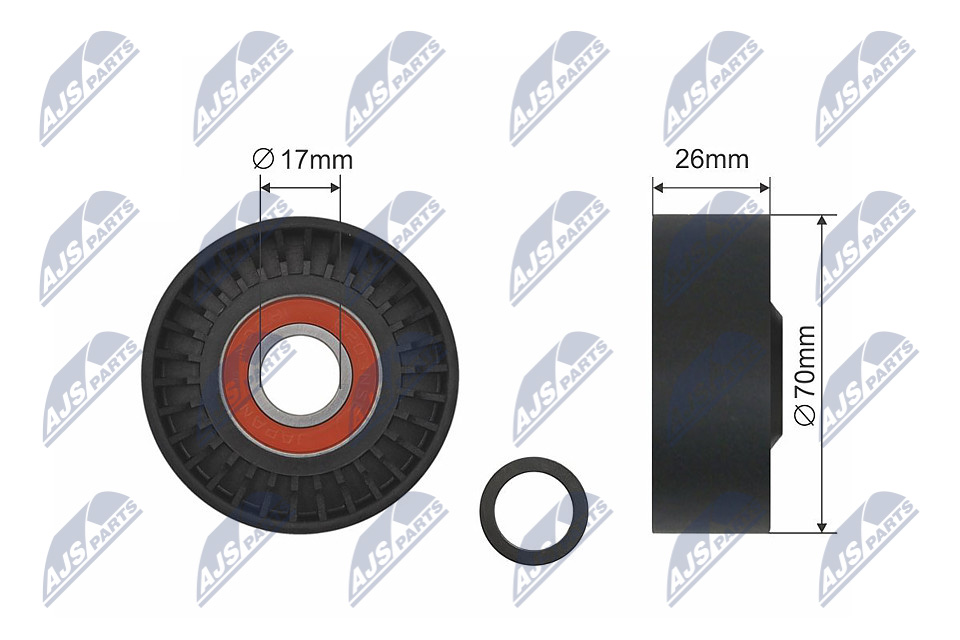 NTY RNK-VW-015 Spannrolle, Keilrippenriemen