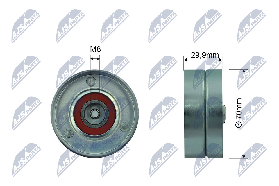 NTY RNK-VW-030 Spannrolle, Keilrippenriemen