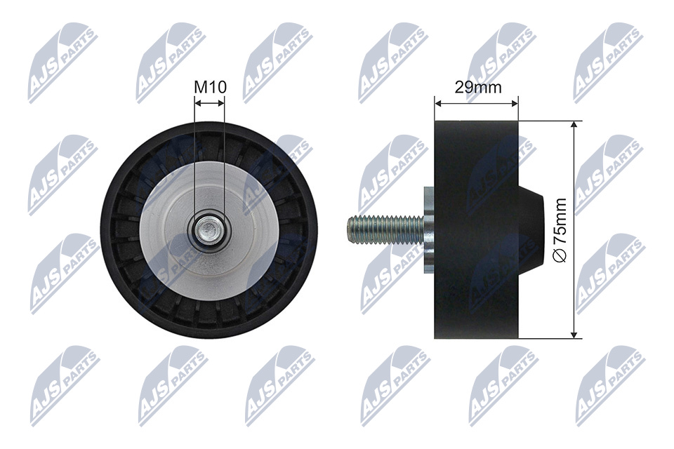 NTY RNK-VW-035 Tensioner Pulley, V-ribbed belt