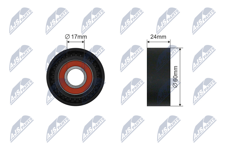 NTY RNK-VW-038 Tensioner Pulley, V-ribbed belt