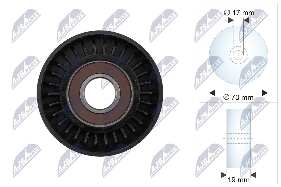 NTY RRK-CH-007 Tensioner Pulley, V-ribbed belt