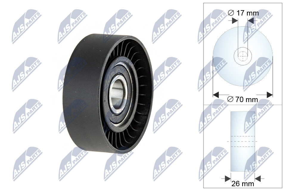 NTY RRK-CH-009 Паразитный / ведущий ролик, поликлиновой ремень