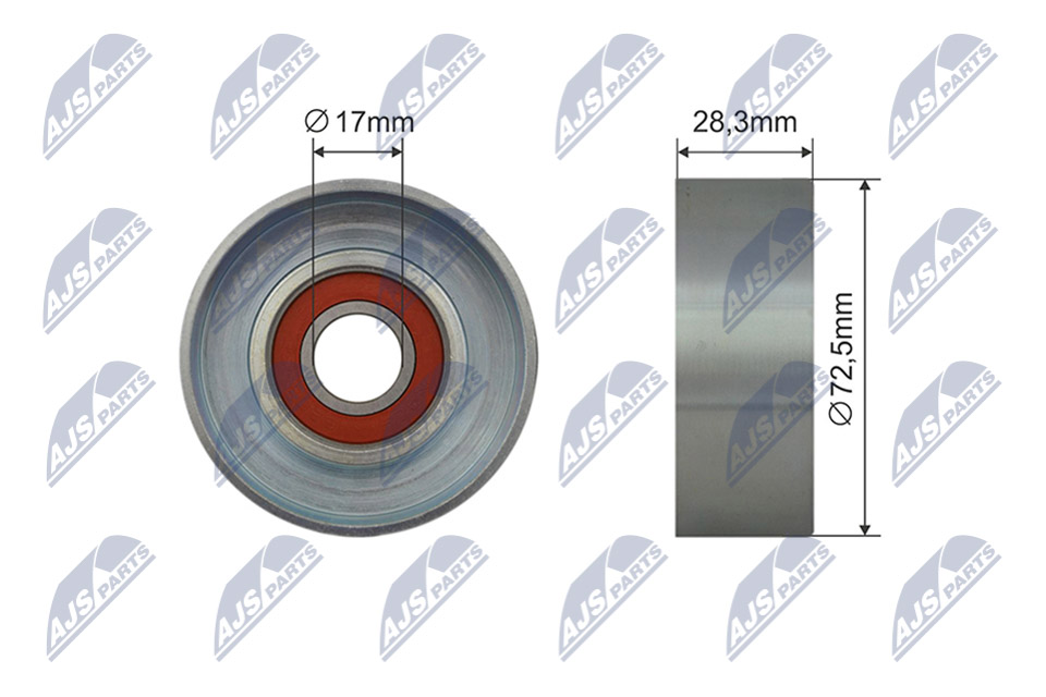 NTY RRK-MZ-002 Tensioner Pulley, V-ribbed belt