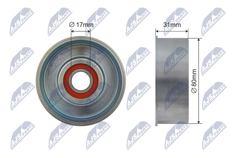 NTY RRK-NS-003 Tensioner Pulley, V-ribbed belt